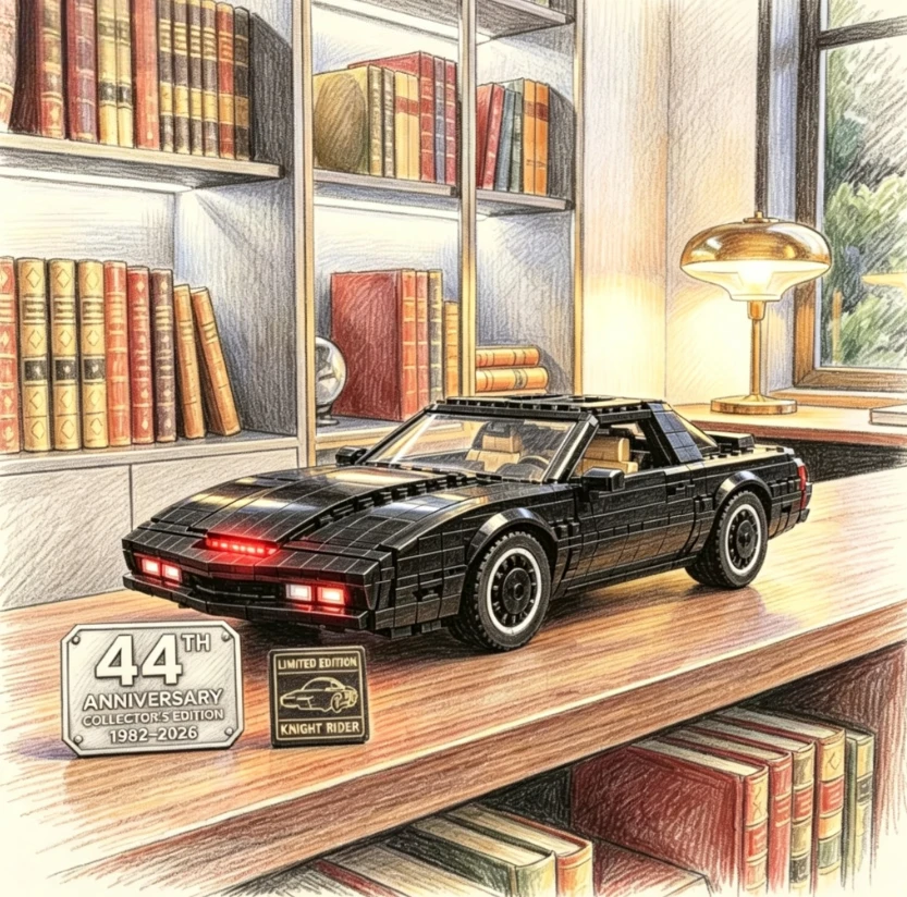 Image of 2026 Neues Klassisches Knight Rider Sportwagen-Modell, Film- und TV-Merchandise, Rennwagen-Modell, Spielzeugmodelle, Geschenke, Anime-Modell