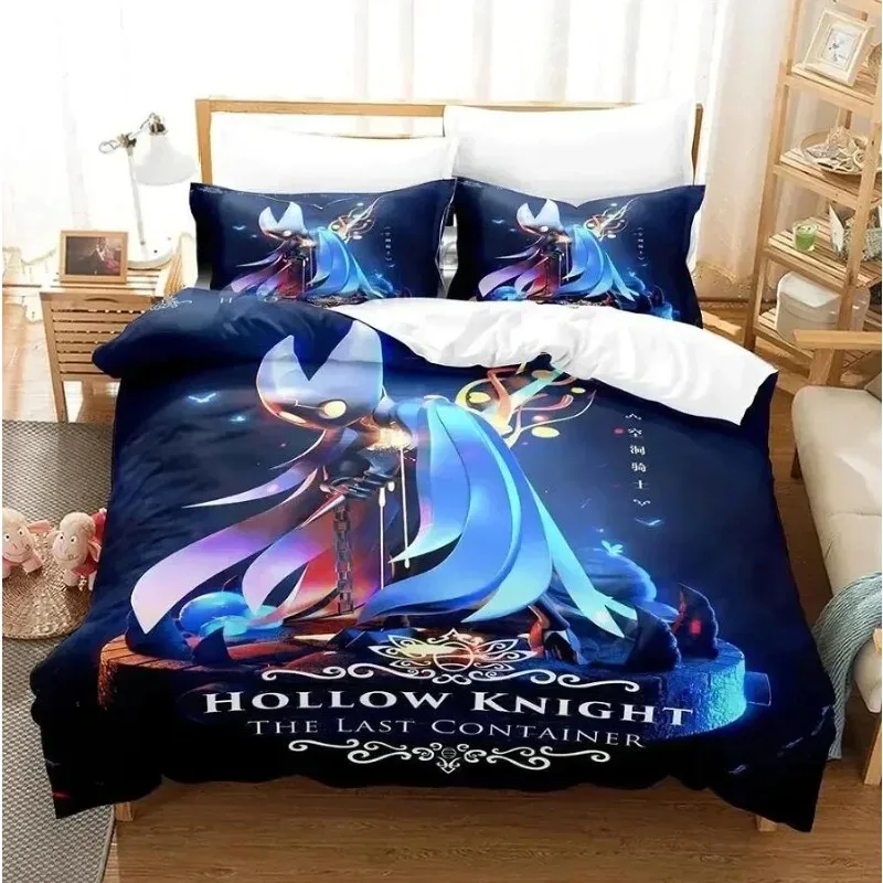 

New Hollow Knight Silksong Anime Prin Printed Bed Set Quilt Cover Pillowcase Bedding Set Bed Linen Sheet Game Peripheral Gift
