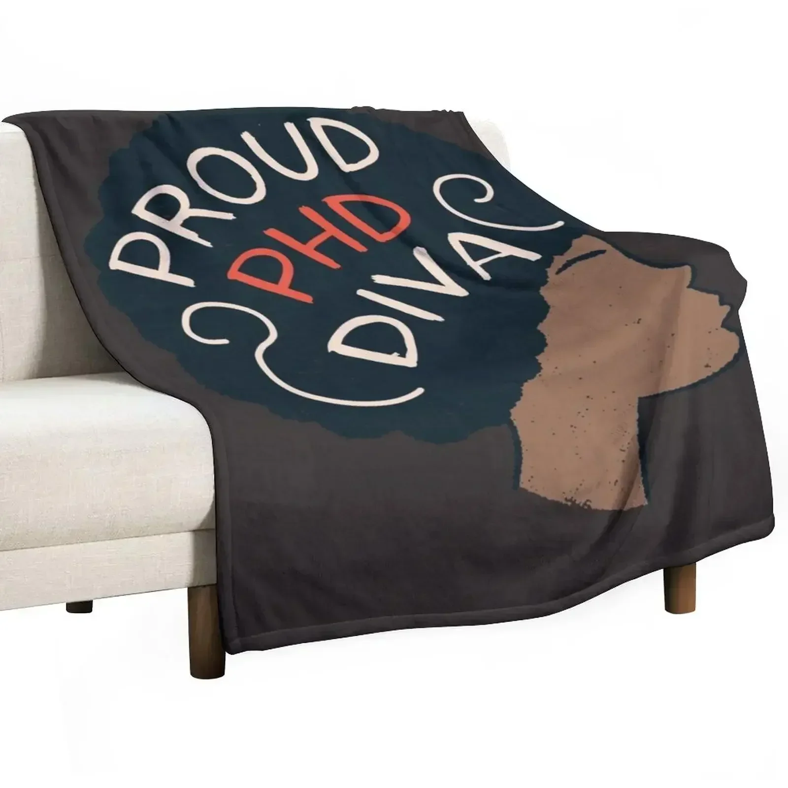Proud PhD Graduation Art For Afro Doctorate Degree Throw Blanket Bed linens Giant Sofa Decoratives Moving Blankets