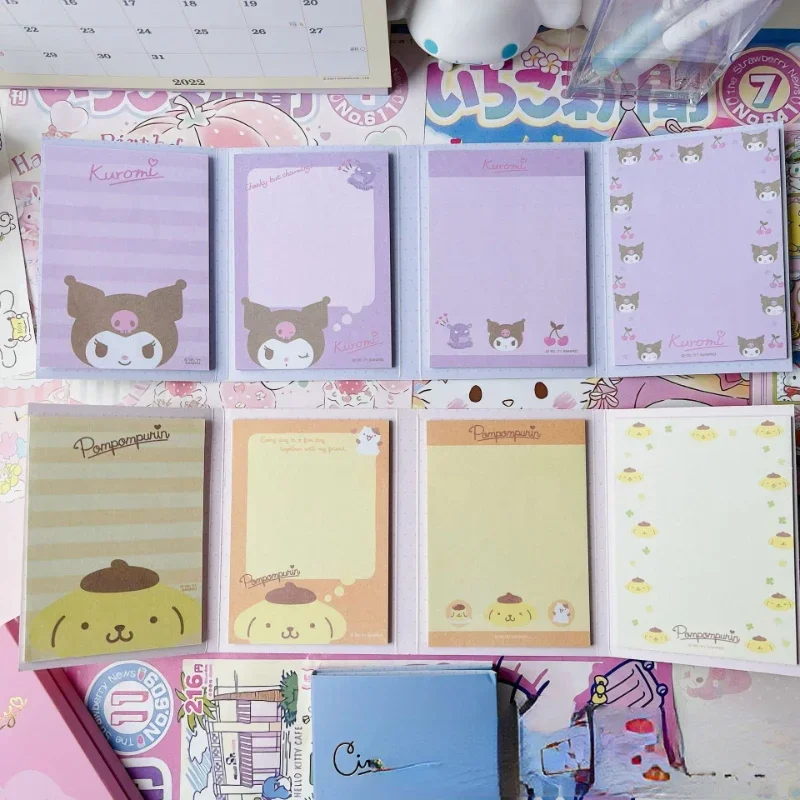 Sanrio Cartoon Sticky Note Adesivo, Cinnamoroll Kuromi Minha mensagem melodia