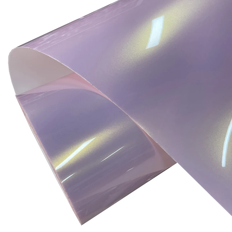 Sparkle Gloss Metallic Vinyl Wrap Roll Pink Gold Chameleon Color Shift Change Film Sheet Adhesive Decal Automotive Car Wrapping