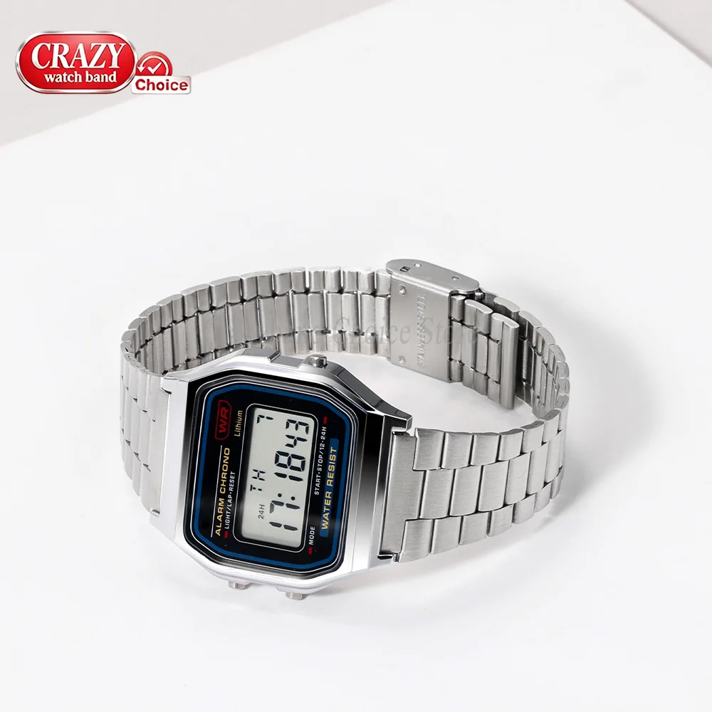 For Casio F-91W AE1200/1300 Stainless Steel Watch Band 18mm Strap for SGW400 F105/108/A158W/168 F84 Silver Men Women Metal Wrist view 3