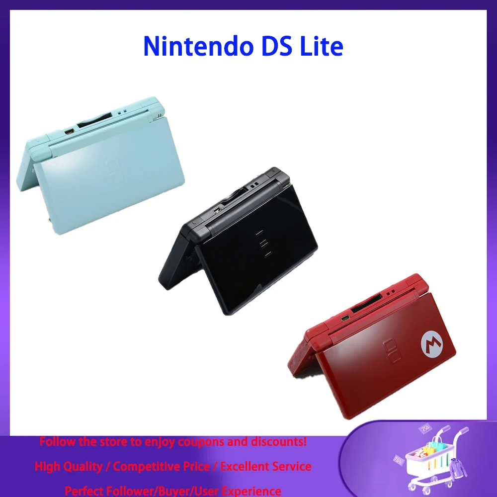 Refurbished for Nintendo DS Lite Game Console NDS Lite with R4 Card and TF Card Handheld Game Console NDSL with Stylus Pen