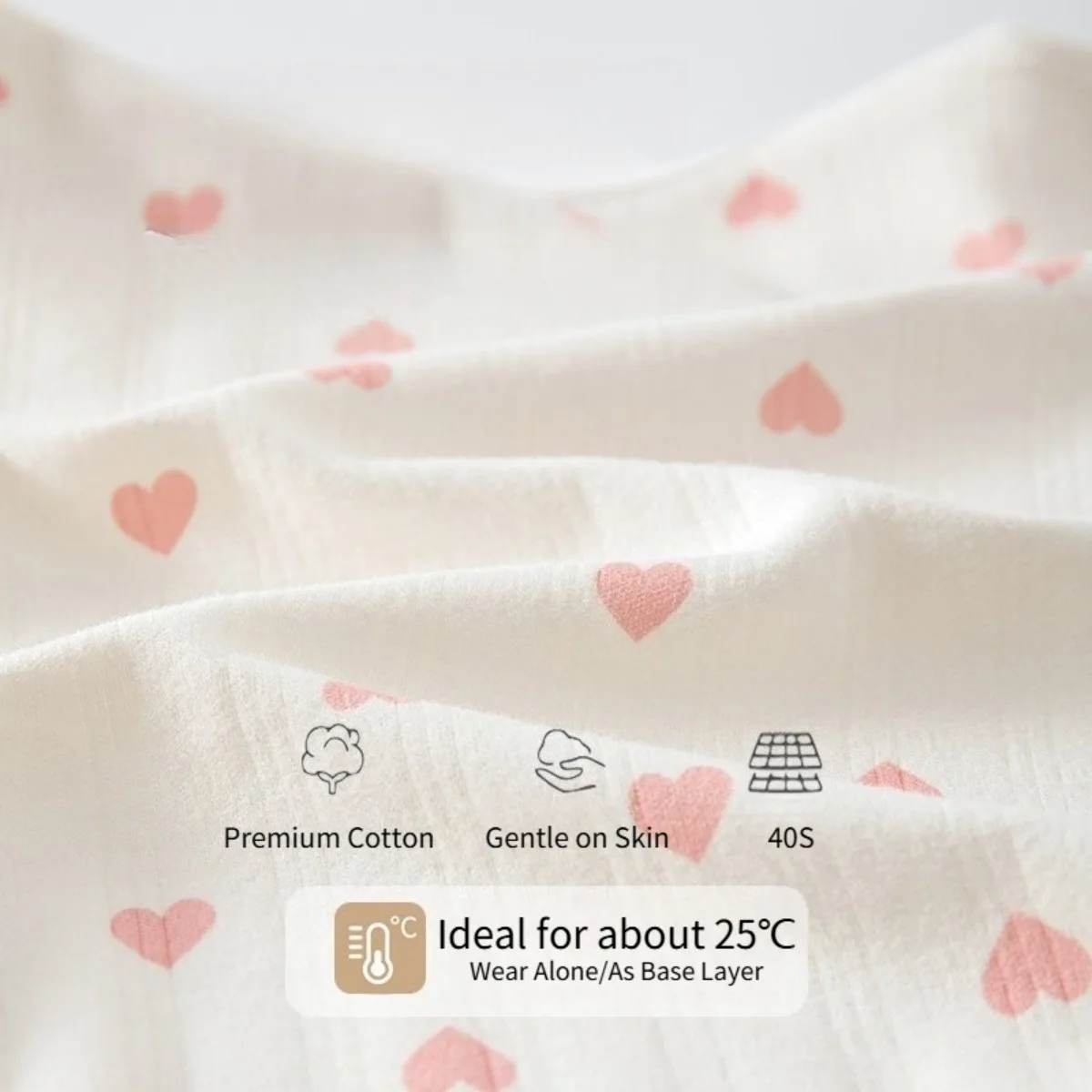 Princess Style Baby Romper with Ruffled Sleeve Soft Cotton Newborn Onesie Cute Heart Print Side Tie Bodysuit Spring Autumn 0-18M