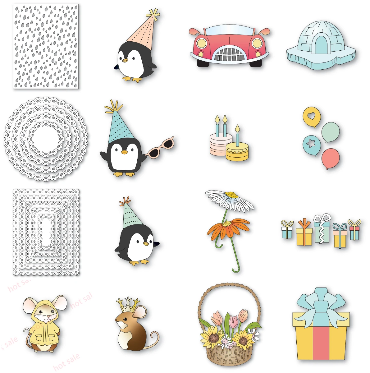 

New Happy Birthday Flower Basket Bouquet Metal Cutting Dies For DIY Scrapbooking Paper Card Making Decorative Handcraft Photo