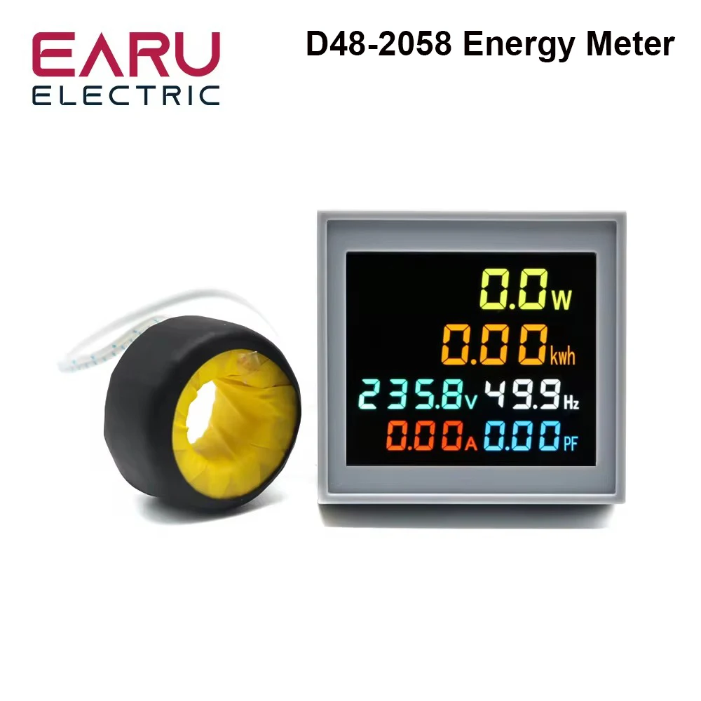 tensao atual energia medidor de energia display digital lcd watt volt amp hz monitor de fator de potencia d482058 ac 50300v 250450v 01