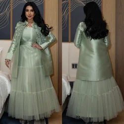 Customized Intricate Exquisite Flower Beading Applique A-line High Collar Midi Dresses Bespoke Occasion Dresses Modern Style