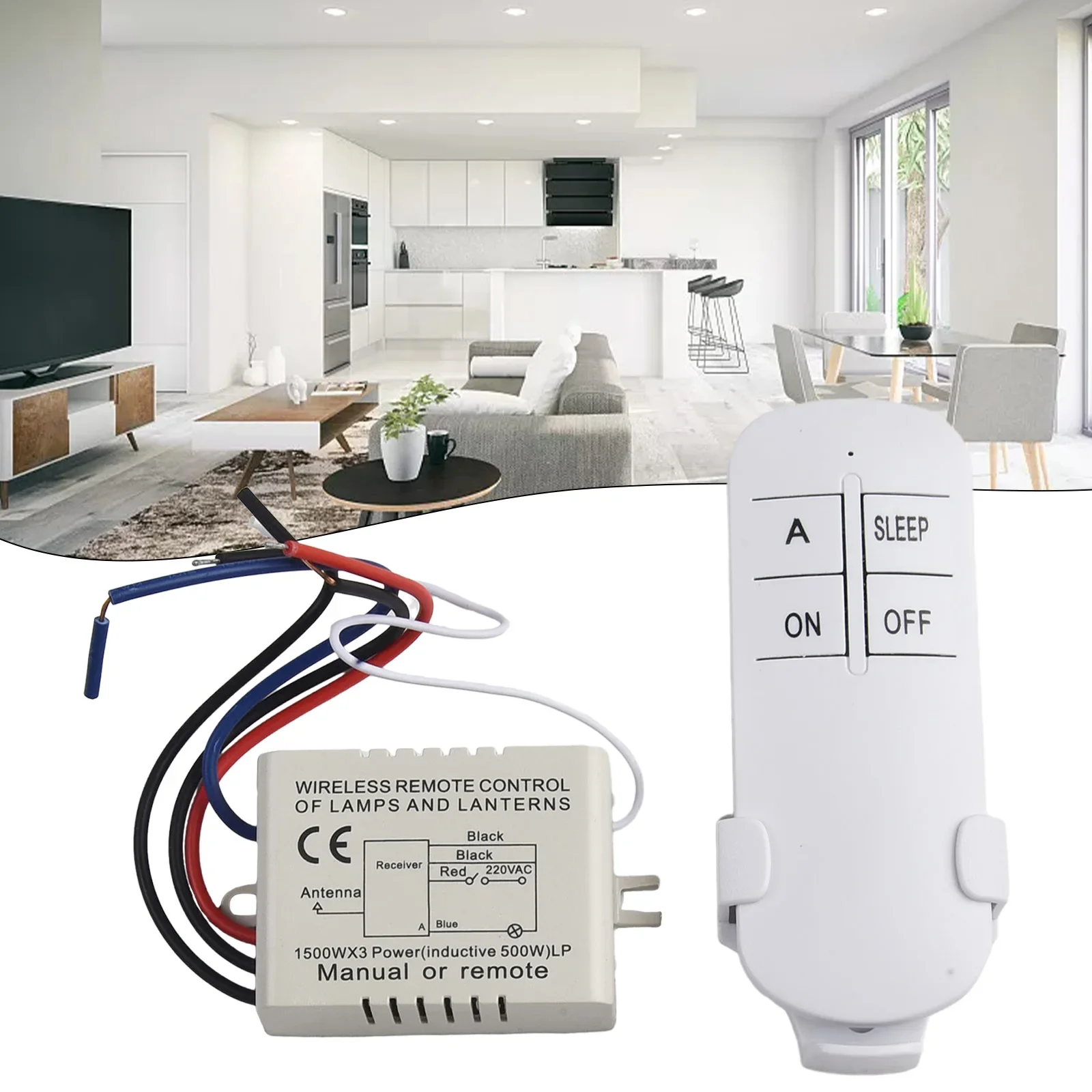 1 Channel 220V Wireless Remote Switch for Energy Saving Lamps Ceiling Lights and Exhaust Fans Easy Installation