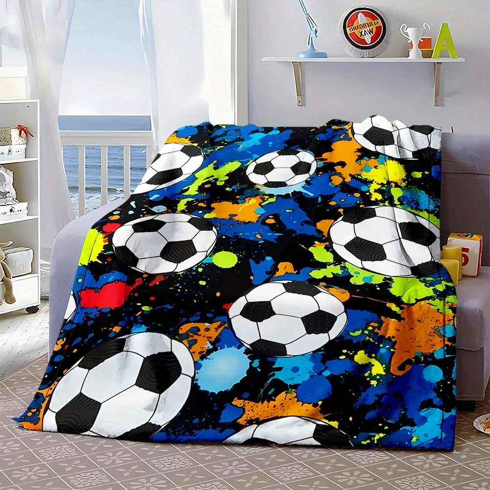 1pc Soft And Warm Soccer Catcher Blanket - Perfect for Sofa, Office, Bed, And Camping - Multipurpose Gift for All Seasons