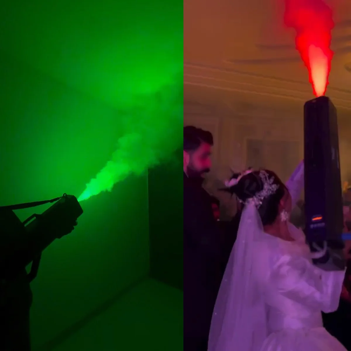 

Fog Cannon Liquid Machine Jet 1500w Led Rgb Handheld Gun Stage Special Effect Equipment Smoke Sprayer Dj Disco Party Wedding FX