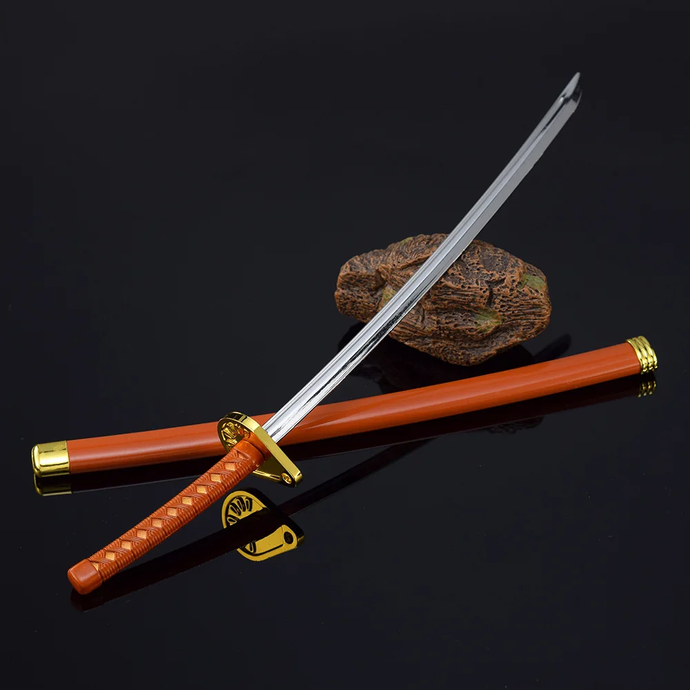 

26cm Tousen Kaname Suzumushi Zanpakutou Keychain BLEACH Anime Peripheral Metal Weapon Model Katana Samurai Sword Toys Jewerly