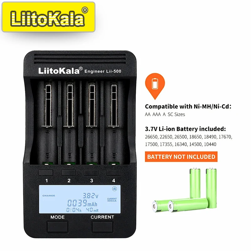 18650/26650/AA/AAA/Ni-MH/Li-ion, LCD 디스플레이, 용량 테스터... - 4