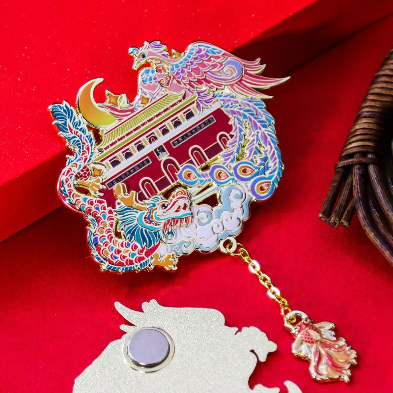 Dragon Phoenix Chengxiang refrigerator sticker cultural and creative tourism souvenir gift