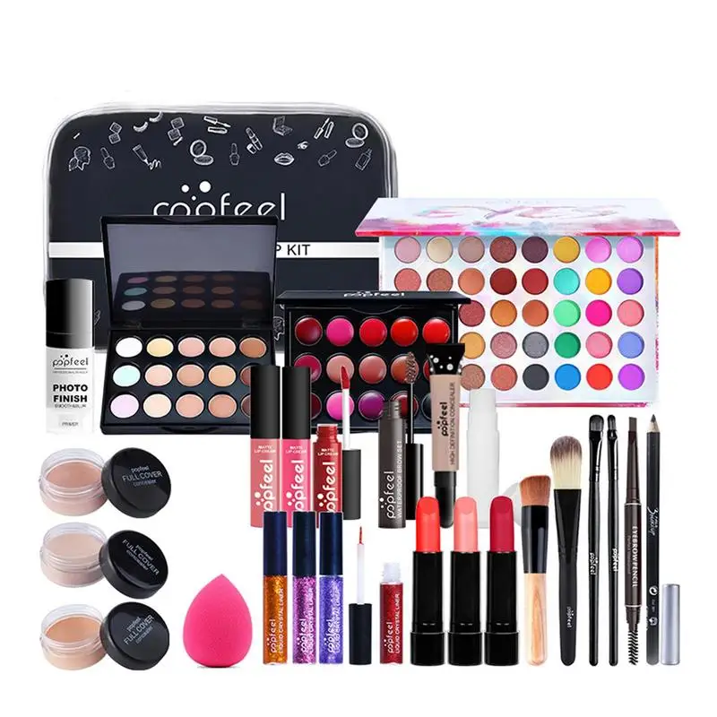 27 PCS All InMakeup Set Female Beginner Student Novice Full Set Professional Portable Travel Cosmetic Set Long Lasting