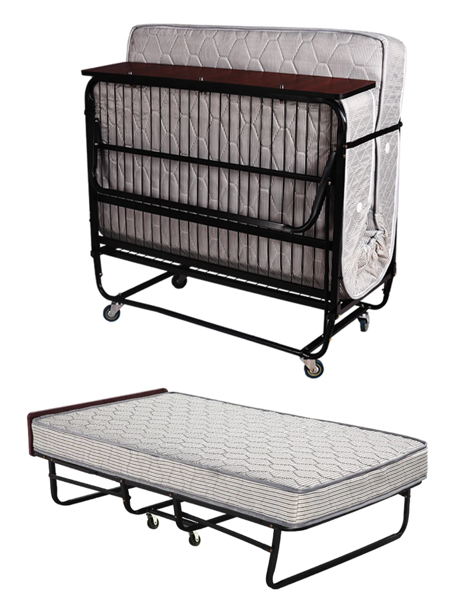 High-end hotel folding padded mattress with wheels