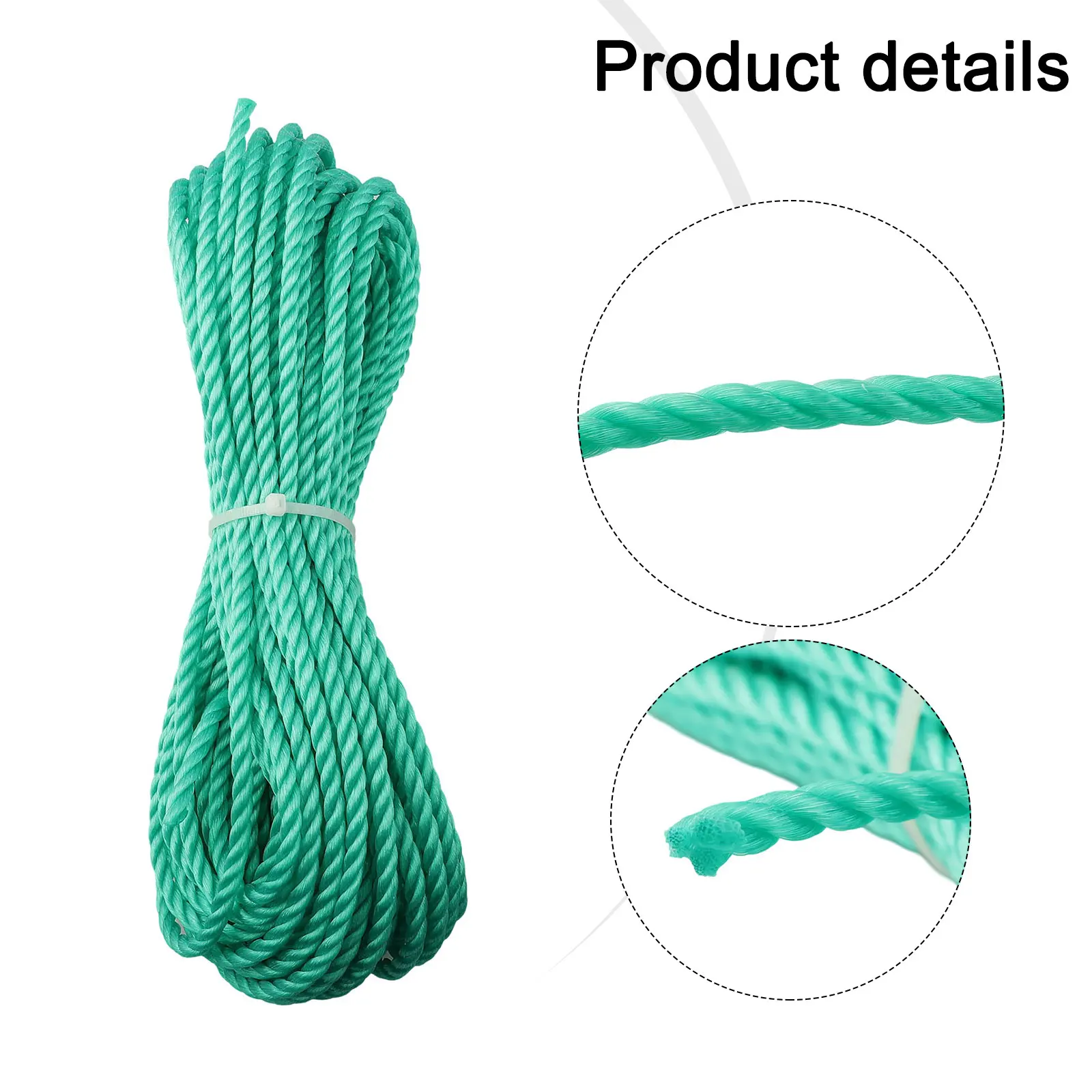 Multipurpose Nylon Rope in Attractive Green Color Features a Length of 20M with a Strong Diameter of 6mm for Various Uses