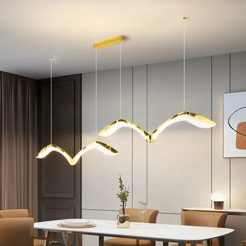 Modern Light Luxury Seagull Style Restaurant Fashion Shaped Chandelier Simple LED Plating Nordic Dining Room Bedroom Living Room