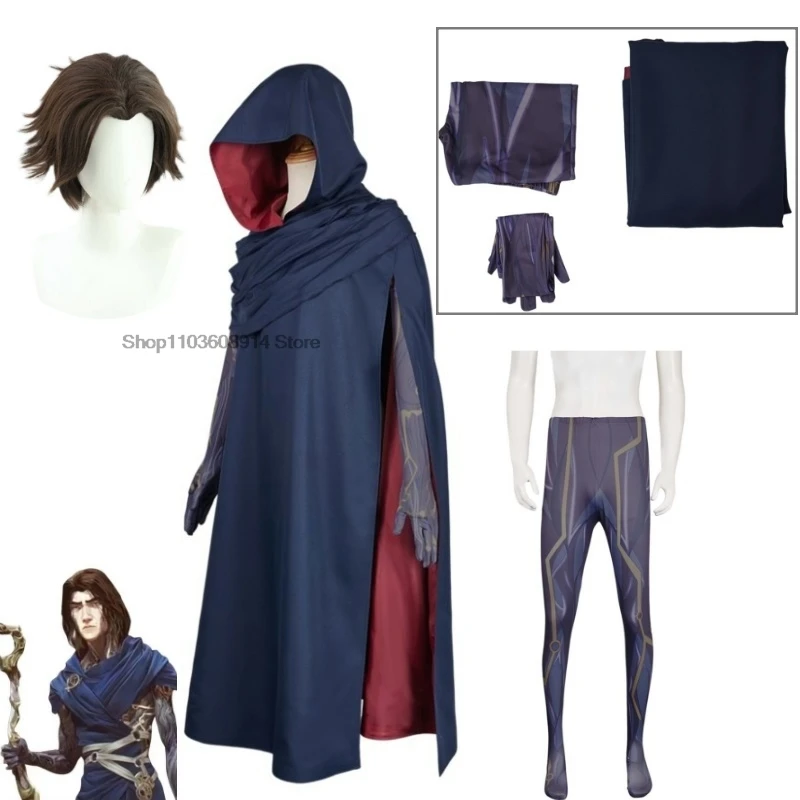 Game LOL Arcane Season 2 Viktor Machine Herald Cosplay Costume Hooded Cloak Robe Glove Wig Adult Man Halloween Christmas Suit