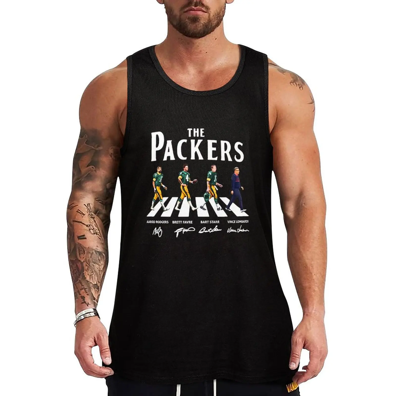 The Packers Abbey Road Signature Trend Tank Top anime t-shirts Men's summer vest