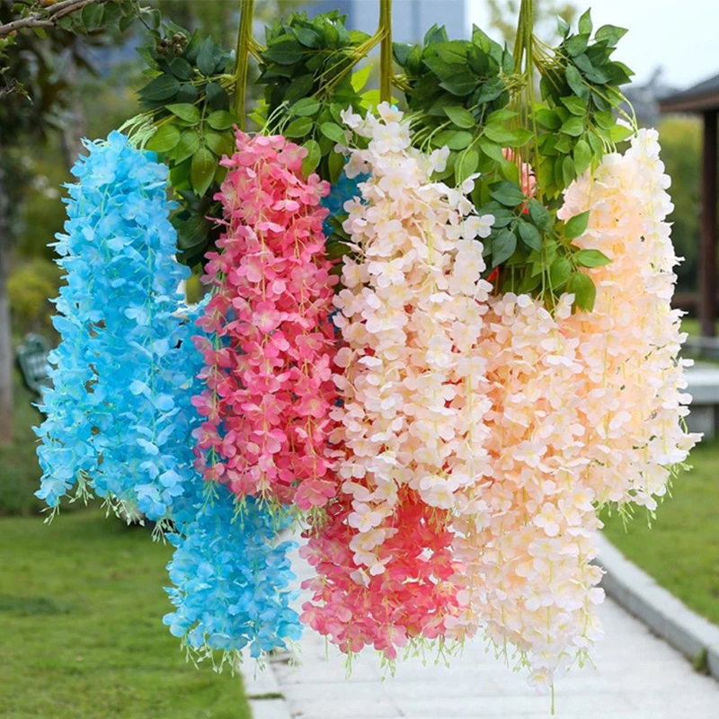 Christmas decoration wisteria artificial flower hanging garland rattan artificial flower string arch wedding home decoration gar