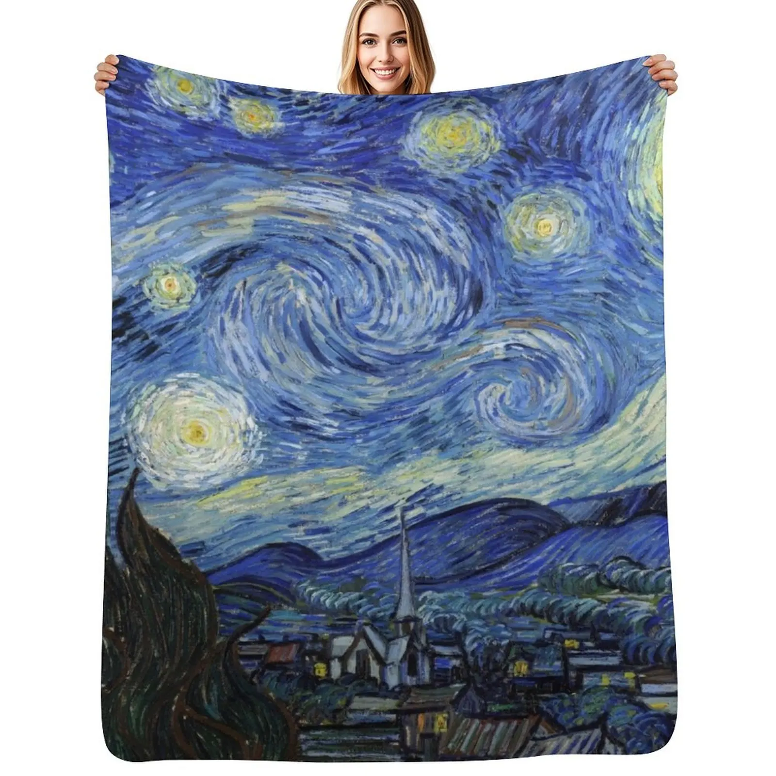 

Starry Night, Van Gogh Throw Blanket Weighted halloween Thermals For Travel for sofa Blankets