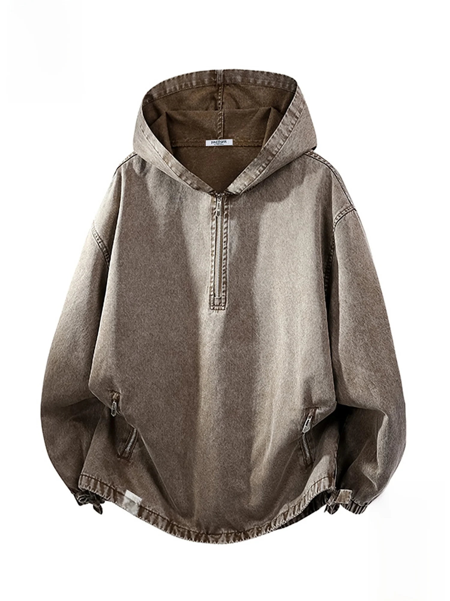 

Мужская толстовка Paul Frank из чистого хлопка с капюшоном, весенняя повседневная одежда, с логотипом обезьяны Big Mouth, на молнии, в стиле рабочей одежды