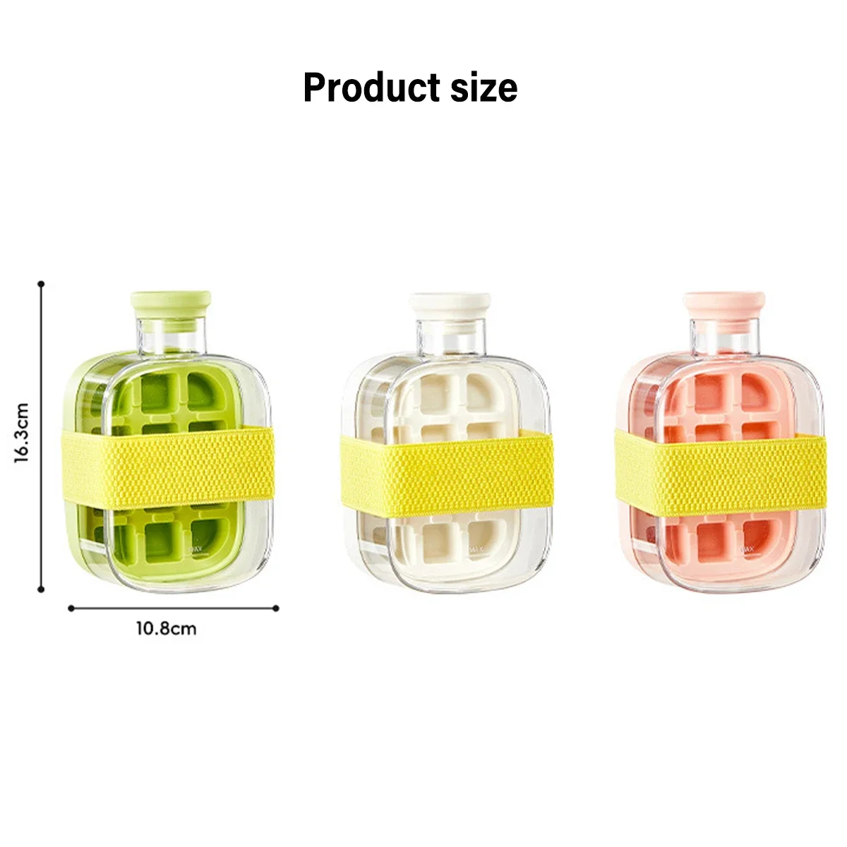 12 Grids Pressing Ice Cube Tray Block Mold 500ML Water Bottle With Straw Ice Making Mold Kitchen Tool Household Sealed Ice Maker