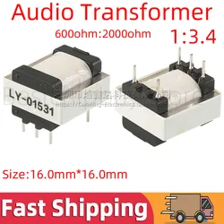 LY-01531 Permalloy Audio Transformer DIP Impedance 600 ohm : 2000 ohm Turns Ratio 1:3.4 isolation Ni-Fe Transformer nickel steel