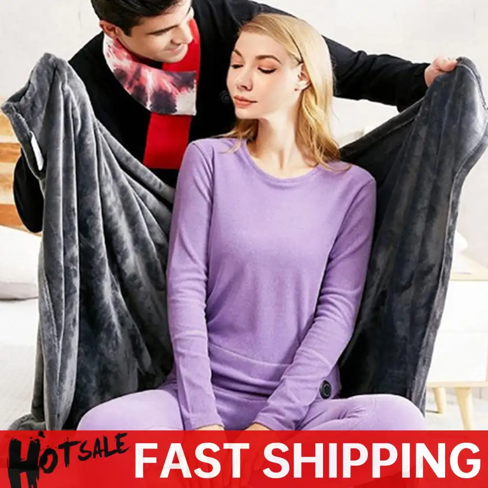 

Одеяло с электрическим подогревом USB, 3 уровня нагрева, флисовое одеяло с подогревом, носимое одеяло с подогревом для дома и офиса