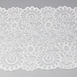 (3Meter/roll) 22cm White Elastic Lace Fabric French Hollow Underwear Laces Trim DIY Frenchs Hollows Underwear Handmade