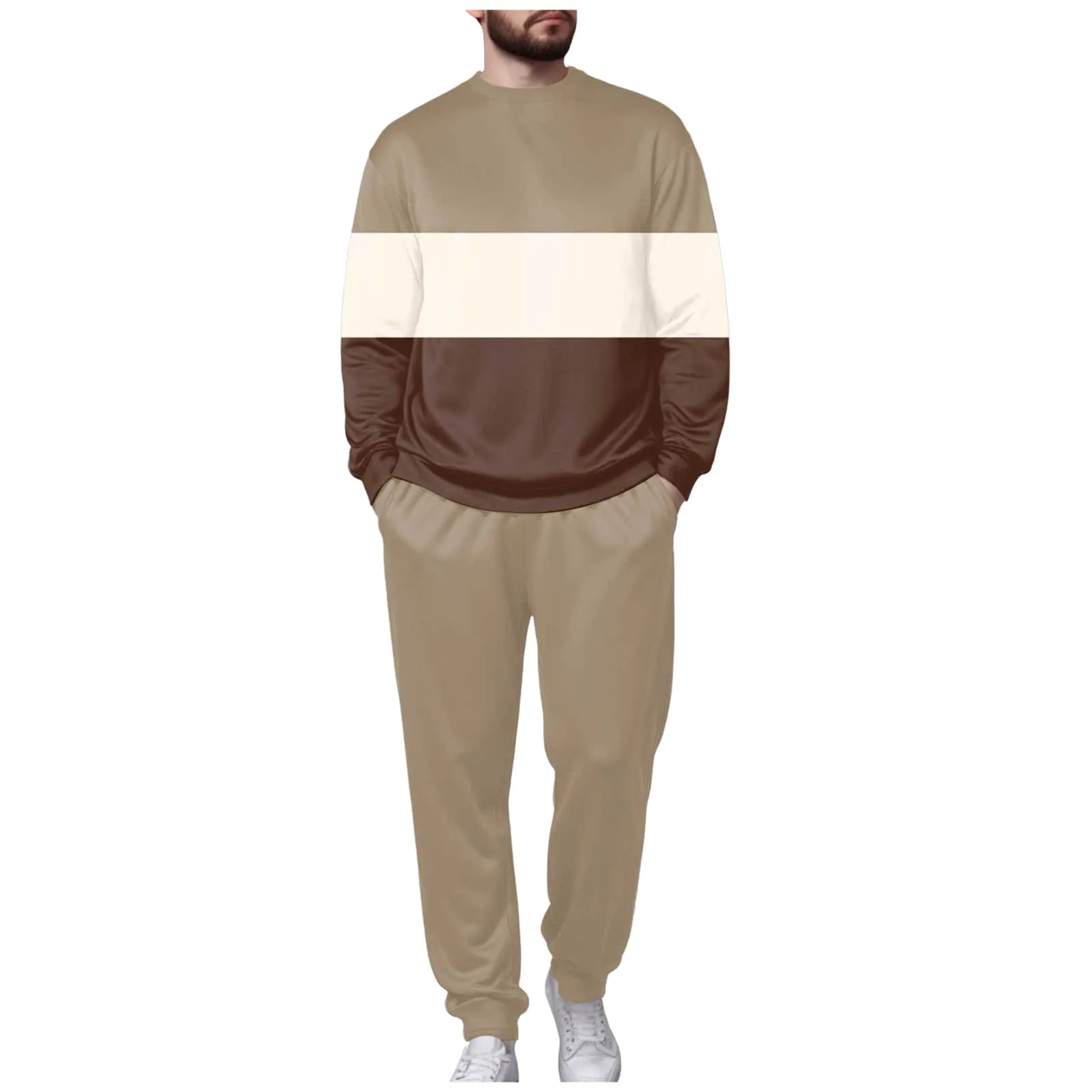 

Boys Dress Suit Men's h Round Neck Sweatshirt And Sweatpants Set Simple Casual Sports Suit Top Suit for Men Shot Sleeve