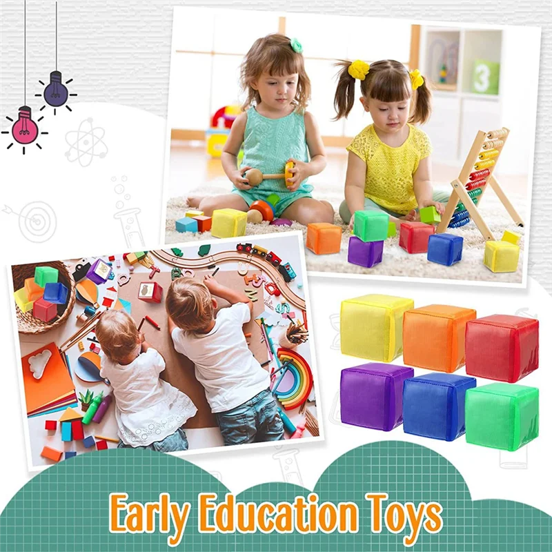 

Reliable-6PCS DIY Educational Game Dice Learning Dice Set With 6 Sides Clear Pocket Photo Pocket Plastic DIY Educational Game