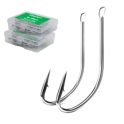 100pcs/box 1-14# High Carbon Steel Crooked Barbed Fishhook Black Flat Carp Fishing Hooks Set Accessories Tool Fish Tackle