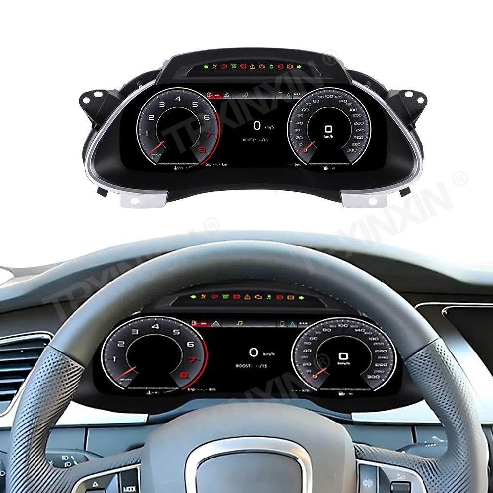 

12.3 Inch LCD Digital Cluster For Audi A4 2009-2012 LCD Instrument Panel Speedometer Odometer Dashboard Display Carplay Smart