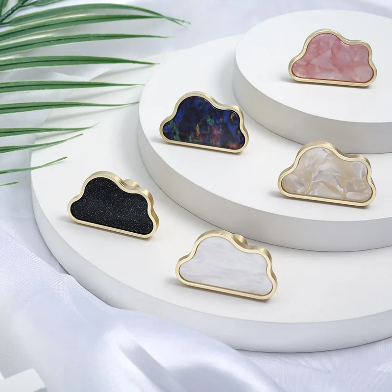 Zinc alloy drawer wardrobe cabinet door handle, colorful cloud-shaped shoe cabinet, desk cabinet door handle