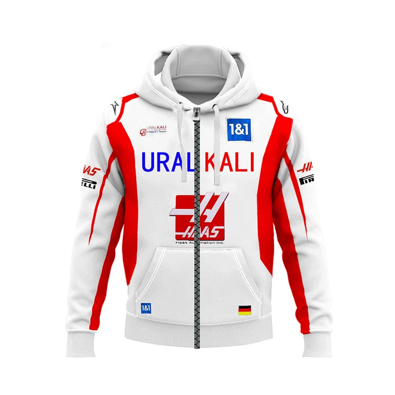 2024 Spring and Autumn New Hot Selling F1 HAAS Extreme Sports Leisure Fashion Hoodie Men's and Women's Large Fashion Hoodie Top