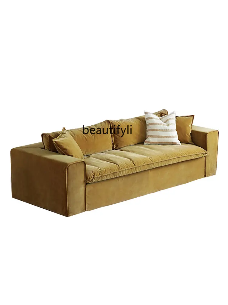 Light Luxury Nordic Retro Three-Person Removable and Washable Fabric Sofa Simple Modern Living Room Sofa