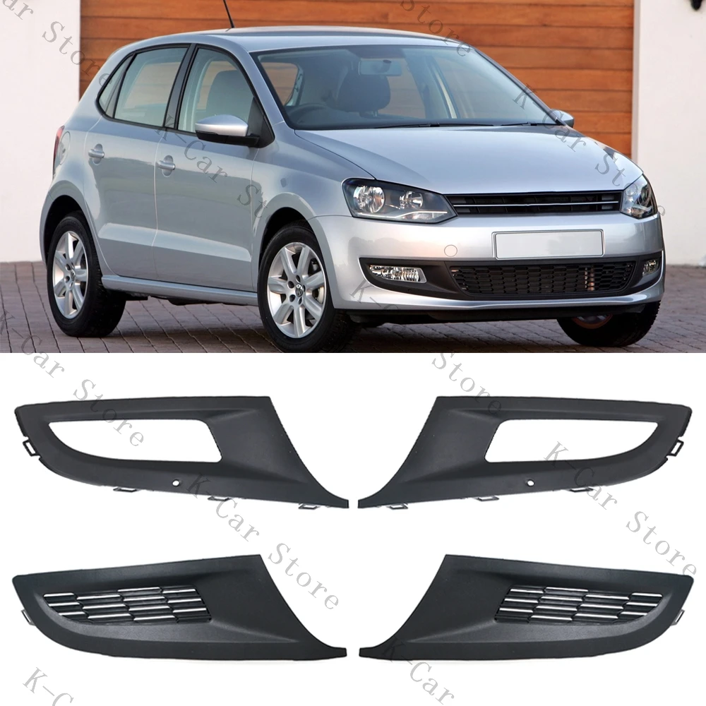 Car Front Bumper Fog Light Grille Grill Cover For Volkswagen VW POLO 2011 2012 2013 Hatchback 6RD853665 6RD853666