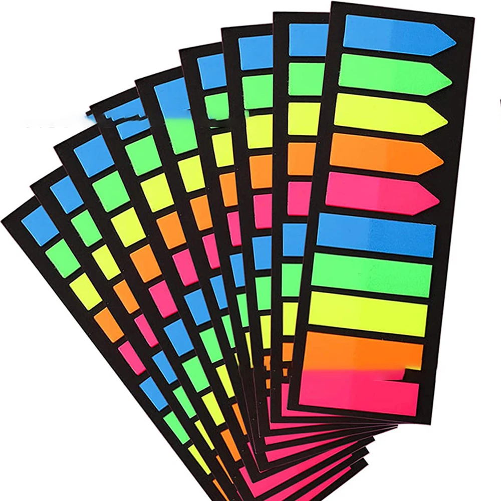 Removable Sticky Note Neon Colored Index Tab for Fluorescent Index Labels Flags Sticker