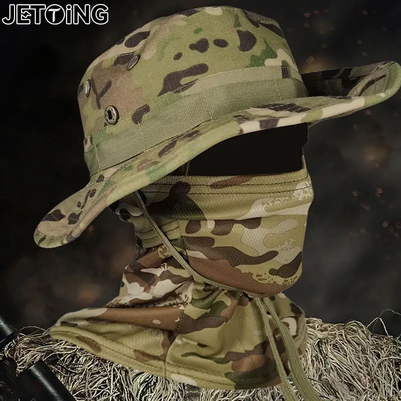 

Tactical Camouflage Cap Hat Caps Men Women Outdoor Sports Sun Boonie Bucket Fishing Hiking Hunting Climbing Hats