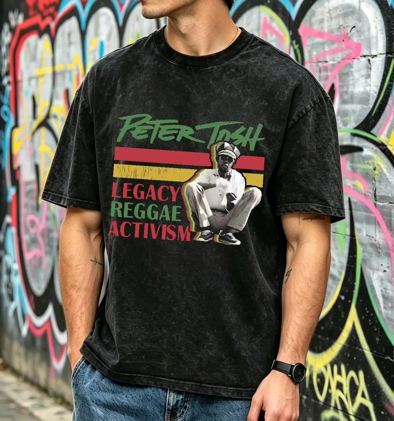 washed T Shirt Peter Tosh Can't Blame the Youth Men's Legacy Reggae Activism Legalize vintage Washed Unisex Soft graphic