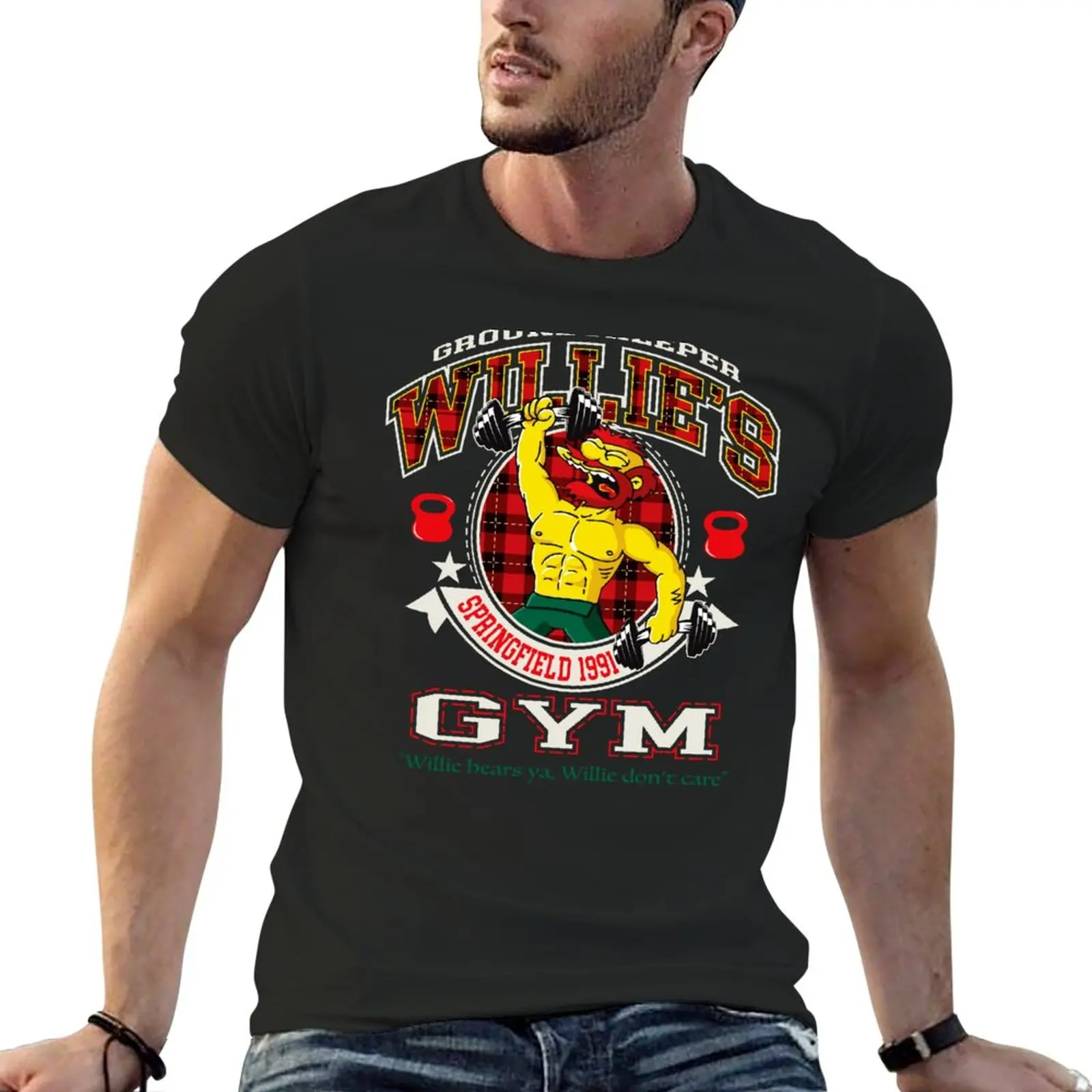 

New Groundskeeper Willie's Gym T-Shirt Short t-shirt T-shirt for a boy T-shirt short big and tall t shirts for men