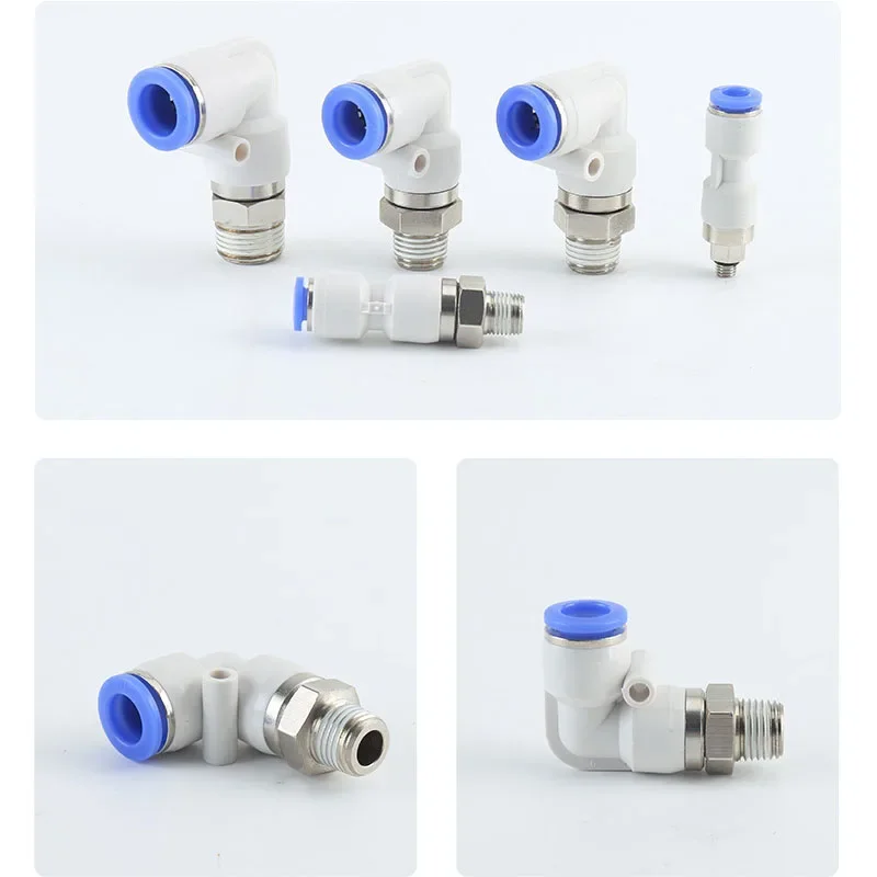 Pneumatic Rotary Connectors Swivel Fittings 360° Rotation MaleThread M5 1/4 1/2 Hose Joint 6/8/10mm Revolute DEUBLIN Connector