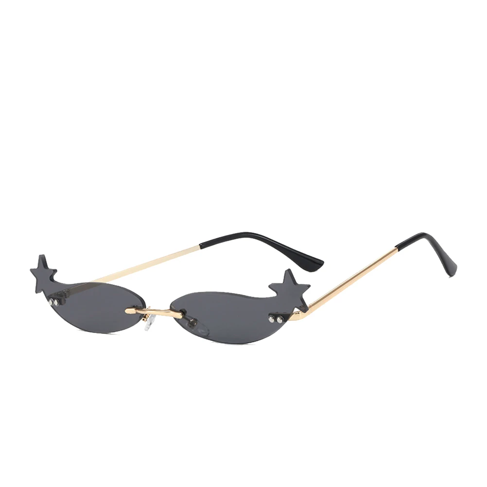 

Retro Pentacle Sunglasses Gold Frame Grey Lightweight Pc Material Party Photo Prop Fun Glasses for Halloween Carnival Birthday
