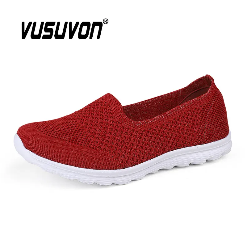 

Women Mesh Loafer Fashion Casual Light Flats Black Woven Girls For Walking Big Size 35-42 For Mother Gift