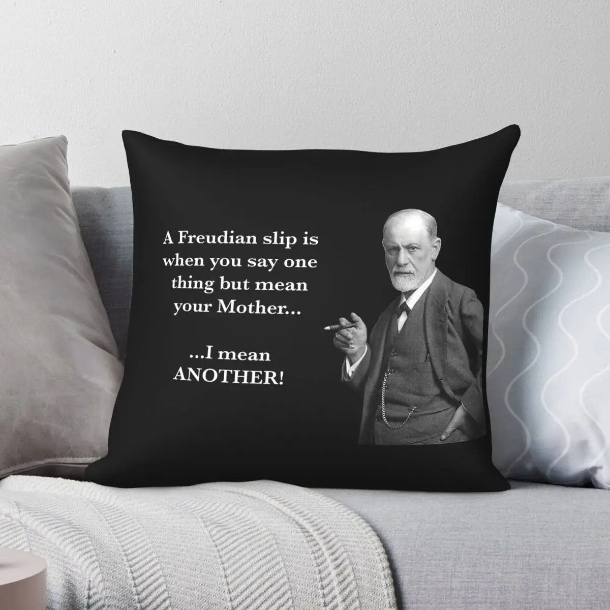 Freudian Slip Humour Square Pillowcase Polyester Linen Velvet Pattern Zip Decor Pillow Case Home Cushion Cover 18