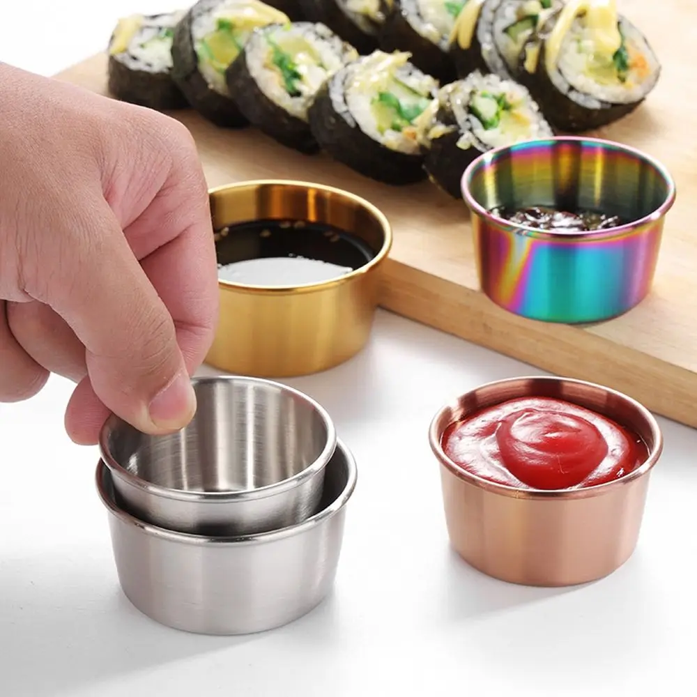 Multifunctional Stainless Steel Seasoning Dishes Condiment/Sauce Mustard/Salad/Tomato Sauce Sauce Dish Dipping Bowl