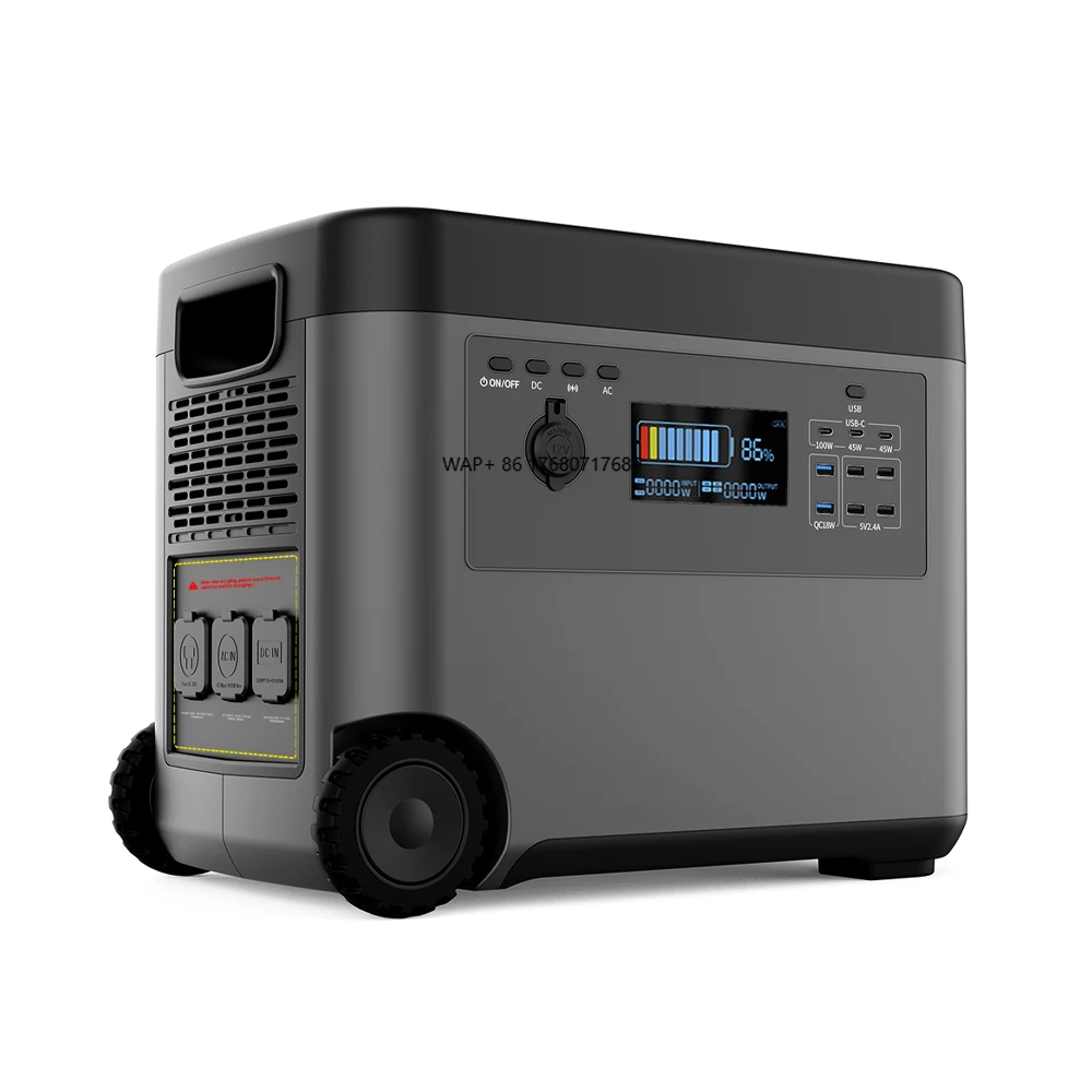 2500 watt portable power station 2160Wh output energy storage power supply Solar generator Lifepo4 energy lithium battery