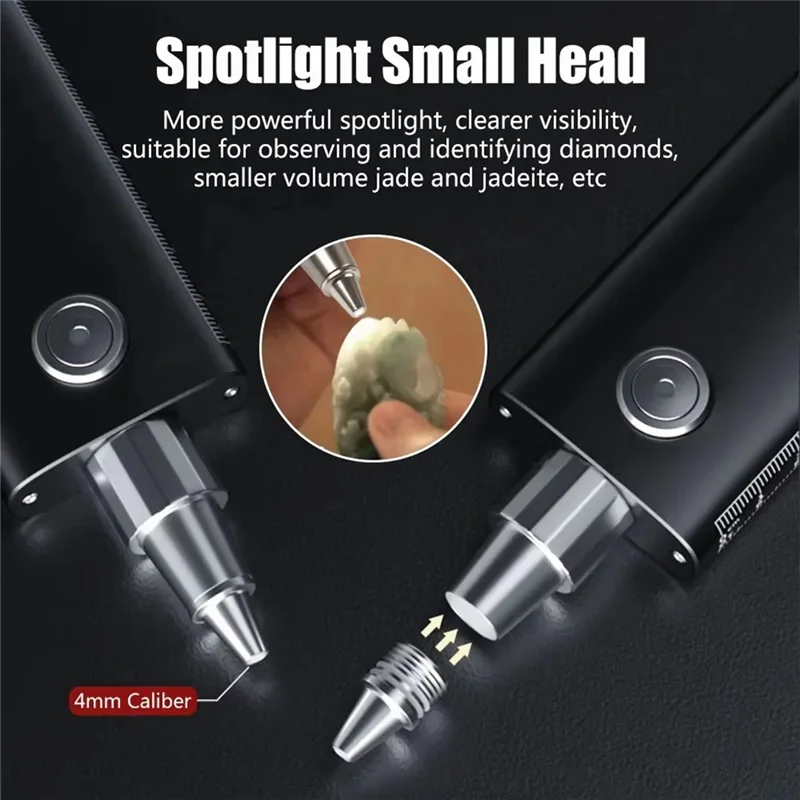 

Professional Jade Detection Light With 3 LED Sources For Home, Type-C Charging, Multi-Level Intensity-ABIU