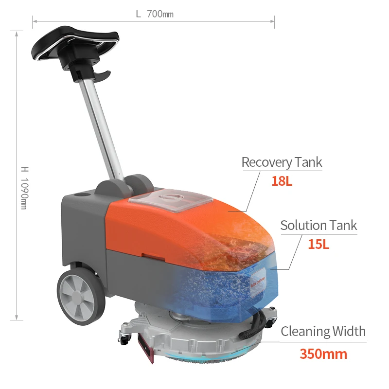 Relion Craftsman R-X350 جهاز تنظيف الأرضيات الكهربائي التجاري 36 فولت 400 وات سهل الاستخدام لتنظيف المياه الباردة لمدة سنة واحدة